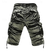 abordables Clásico-Hombre Pantalones cortos tácticos Pantalón Corto Cargo Pantalón corto Botones Multi bolsillo Plano Listo para vestir Longitud de la rodilla Exterior Diario Acampada y Senderismo Moda Clásico Negro