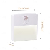 abordables sensor de luces nocturnas-1 luz nocturna LED con sensor de movimiento infrarrojo, atenuación continua, luz nocturna recargable, encendido/apagado automático, colores ajustables para cocina, dormitorio, sala de estar, pasillo,