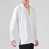 abordables Hauts &amp; Ensembles-Danse latine Chemise Couleur Pure Homme Utilisation Usage quotidien manche longue Coton cristal