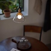 cheap Pendant Lights-LED Pendant Light Warm White 14cm 1-Light Natural Decorative Lamp Base Hanging Lamp Adjustable Rope Indoor Light Translucent Patterned Glass Lampshade Ceiling Hanging Light Dining Room Living Room 110-240V