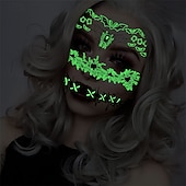 ieftine favor de partid-12 bucăți autocolant de tatuaj amuzant de groază de Halloween, care strălucește în întuneric, autocolant pentru față, autocolant rezistent la apă pentru cicatrice de păianjen 3d