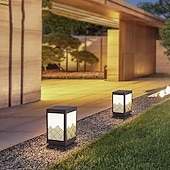 billige наружные настенные светильники-LED Outdoor Wall Lights Warm White 15/25cm Chinese Style Square Stainless Steel Column Head Light IP54 Outdoor Waterproof Garden Light Imitation Marble Lampshade Post Light LED Lawn Light Night Security Lighting