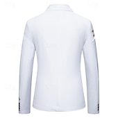 economico Blazer Classici da Uomo-Per uomo Giacca Attività commerciale Ricevimento di matrimonio Senza pantaloni eleganti Di tendenza Informale Primavera &amp; Autunno Poliestere Tessuto uniforme Liscio Stampe Pulsante Casual / quotidiano