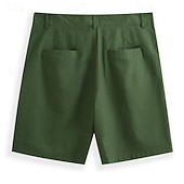 economico retrò-Per uomo Shorts Shorts di Lino Pantaloncini Estivi Tasca Tasca Frontale Gamba Dritta Semplice Comodità Traspirante Lunghezza al ginocchio All'aperto Vacanza Feste Moda Essenziale Bianco Blu