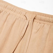 cheap Holiday-Men&#039;s Cargo Pants Trousers Summer Pants Beach Pants Drawstring Elastic Waist Multi Pocket Plain Comfort Breathable Outdoor Daily Going out Fashion Casual Black White