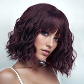 economico Parrucche da festa-parrucca bob a onda sciolta ondulata con parrucche per capelli ricci con botto d&#039;aria parrucche sintetiche per feste cosplay per donne