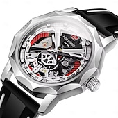 voordelige Mechanische Horloges-FORSINING Heren mechanische horloges Creatief Modieus Vrijetijdshorloge Polshorloge Automatisch opwindmechanisme WATERDICHT Decoratie Silicagel Horloge