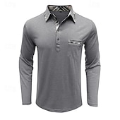 preiswerte Herren Klassisches Polo-Herren Poloshirt Golfhemd Arbeit Casual Kargen Gerippter Polokragen Kurzarm Basic Modern Farbblock Patchwork Taste Frühling Sommer Regular Fit Hellgelb Hellblau Meerblau Violett Rubinrot Aprikose