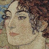 billige Jacquard vevde gobeliner-jacquard vevd billedvev gobelin aubusson veggkunst hengende aubusson stor billedvev reproduksjon vevstol bomullsvev dame med vifte belgisk billedvev (uten dusker og stang)