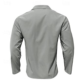 preiswerte Herrenhemd zum Knöpfen-Herren Hemd Sommerhemd Freizeithemd Strandhemd Schwarz Weiß Armeegrün Grau Leicht Blau Langarm Einfach Revers Urlaub Hawaiianisch Button-Down Bekleidung Polyester Mode Lässig Bequem