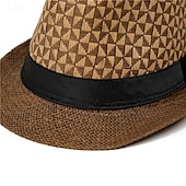 billige Fedora hatt-Herre Kentucky Derby Hat Solhatt Bowlerhatt Svart Kakifarget Lakris Mote Fritid Gate Daglig Fargeblokk Geometrisk Solkrem Pustende