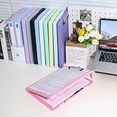 お買い得  事務用品-大容量のA4ファイルフォルダー収納ボックス、プレートクリップ付き、テスト用紙情報ブック、学生向け科目分類