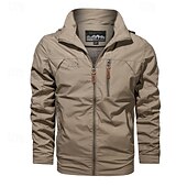 voordelige Softshell, fleece &amp; wandeljacks-Voor heren Softshell jas Wandeljack Buitenshuis Winddicht Lichtgewicht Windjack Reizen Zwart Leger Groen Blauw Khaki Grijs