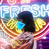  7 barevných světel obličejová maska LED svítící karnevalová dobíjecí záře světelná prachová maska pro party dance rave