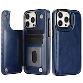 economico Cover per iPhone-telefono Custodia Per iPhone16 iPhone 15 Pro Max Plus iPhone 14 13 12 11 Pro Max Plus Mini SE Per retro Con supporto A calamita Slot per schede Retrò TPU pelle sintetica