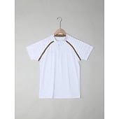 economico Maglietta casual Henley-Per uomo Maglia Henley T-shirt Raglan Manica Corta Semplice Sottile pieghettato Moda Designer Casual Patchwork Pieghe Henley All'aperto Vacanza Quotidiano Estate Bianco Blu marino Grigio scuro