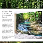 billige Skogteppe-landskap natur foss hengende billedvev skog landskap veggkunst stor billedvev veggmaleri dekor fotografi bakteppe teppe gardin hjem soverom stue dekorasjon