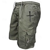 baratos Ar livre-Homens Bermuda Cargo Shorts de caminhada Militar Ao ar livre Normal Respirável Secagem Rápida Calção Com Cordão Cintura elástica Preto Verde Tropa Caça Alpinismo Campismo / Escursão / Espeleologismo