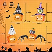 abordables Décorations d&#039;Halloween-Blocs de construction à petites particules pour Halloween, 445 pièces, puzzle, combinaison de citrouille, cadeau lumineux
