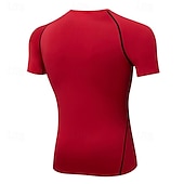 cheap Running Tee &amp; Tank Tops-Men&#039;s Compression Shirt Athletic Shirt Gym Shirt Fitness Shirt Short Sleeve Tee Tshirt Casual Athleisure Breathable Quick Dry Soft Fitness Gym Workout Running Sportswear Activewear Black White Red