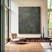 preiswerte Stillleben-Gemälde-großes grünes Strukturgemälde, handgemalt, dunkelgrünes abstraktes Ölgemälde, handgemachte Wandkunst, Salbeigrün, abstraktes Gemälde, moderne Struktur, Leinwandkunst, grüne Wandkunst, Gemälde