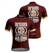 رخيصةأون قمصان رجالية-رجالي جورسيه الدراجة مطبوعة بأحرف وأرقام كم قصير الدراجة تي شيرت جورسيه مع 3 جيوب خلفية دراجة جبلية سريع جاف تصميم تشريحي تفتيل متنفس رياضات بورجوندي ملابس