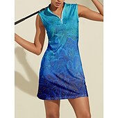 cheap Golf Dresses-Women&#039;s Golf Dress Blue Sleeveless Ladies Golf Attire Clothes Outfits Wear Apparel