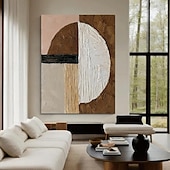 preiswerte Abstrakte Gemälde-beige braun Malerei handgemachte braun Wabi Sabi Kunstwerk Ölgemälde handgemalt strukturierte Ölgemälde beige Ölgemälde braun abstrakte Leinwand Kunst moderne horizontale Dekor Kunst