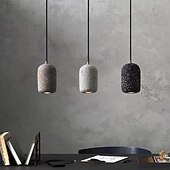 お買い得  ドラムとコーンのデザイン-LED ペンダントライト E27 工業用テラゾ仕上げ吊り下げライト カラーセメントペンダントランプ 透明ガラスシェード シャンデリア 農家の玄関 ダイニングルーム キッチンアイランド用