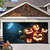 Halloween Door Decorations Halloween Garage Door Cover Pumpkins Jack O Lantern Outdoor Banner Ghost Bats Large Backdrop Decoration for Holiday Out door Decorations Door Home Wall Decorations 58