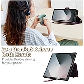 Недорогие Чехлы для Samsung-телефон Кейс для Назначение SSamsung Galaxy Z-сгиб 6 Z Fold 5 Z Fold 4 Z Fold 3 Кошелек для карт со стендом Магнитный Молния Ретро ТПУ Кожа PU