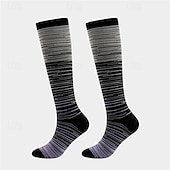 abordables Calcetines de running-Calcetines de compresión Calcetines Deportivos Calcetines para correr 1 Par A rayas Mujer Calcetines de tubo Transpirable Reductor del Sudor Cómodo Entrenamiento de gimnasio Baloncesto Corriendo