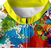 preiswerte Radtrikot Herren-Herren Radtrikot Graffiti Kurzarm Fahhrad T-Shirt Trikot mit 3 Gesäßtaschen Mountainbike MTB Schnelltrocknend Anatomisches Design Feuchtigkeitsableitend Atmungsaktiv Sport Weiß Gelb Blau Bekleidung