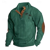 preiswerte Einfache Sweatshirts-Herren Sweatshirt Pullover Sweatshirt mit Viertelreißverschluss Schwarz Weiß Marineblau Grün Troyer Halber Reißverschluss Farbblock Baum Sport &amp; Natur Täglich Festtage Kord Strassenmode Basic