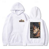 economico Grafica di personaggi di cartoni animati e film-One Piece Monkey D.Rufy Felpa con cappuccio Cartone animato Manga Manga Tasca frontale Grafica Per Da coppia Per uomo Per donna Per adulto Stampa a caldo