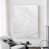 preiswerte Stillleben-Gemälde-3D-Ölgemälde in Weiß, handgemalt, dickes strukturiertes Ölgemälde, handgemaltes beige-weißes Gemälde auf Leinwand, abstraktes 3D-Ölgemälde in Weiß mit Struktur, Wandkunst, Gemälde für Wohnzimmer,