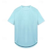 Недорогие Футболки и майки для бега-Муж. Футболка для бега Спортивная рубашка С короткими рукавами Футболка Футболка Повседневные Одежда для спорта и отдыха Однотонный Быстровысыхающий Мягкий Дышащий