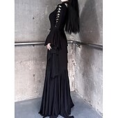 levne Šaty-Punk a gotika Šaty Čerodějnice Morticia Addamsová Pevná barva Dámské Fantazie Valpuržina noc předvečer Všech svatých Karneval Večírek Dospělé Šaty