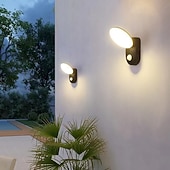 abordables luces de pared al aire libre-Aplique de pared LED para exteriores, blanco cálido, 1 luz, sensor de movimiento, aspecto moderno, aplique de pared para porche, puerta de patio, garaje, 110-240 V