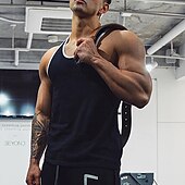 abordables Camisetas y Tops de Correr-Hombre Camiseta sin mangas de entrenamiento Camiseta sin mangas Running Camiseta sin mangas de gimnasio Empalme Sin Mangas Chalecos Casual Ropa Deportiva Bloque de color Algodón Secado rápido Suave