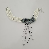 お買い得  ネックレス-チョーカー 人造真珠 女性用 パンク ヴィンテージ ファッション ビーズ 幾何学形 ネックレス 用途 パーティー ハロウィーン ストリート