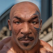 levne Maska-Mike Tyson Karnevalová maska Maska Plná hlava Dospělé Pánské Legrační kostým předvečer Všech svatých Karneval Jednoduchý karnevalový kostým