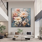 economico Quadri fiori/botanica-dipinto a mano astratto fiore dipinto a olio fatto a mano astratto albero in fiore dipinto a olio albero colorato in fiore su tela pianta fatta a mano dipinto floreale opera d&#039;arte pittura paesaggio