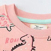 cheap Hoodies &amp; Sweatshirts-Girls&#039; 3D Cartoon Dinosaur Sweatshirt Long Sleeve Spring Fall Fashion Basic Kids Little Kids(4-7ys) 4-7 Years Crew Neck Outdoor Casual Daily Regular Fit