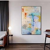 voordelige Schilderijen van landschappen-handgemaakt kleurrijk abstract olieverfschilderij op canvas groot handgeschilderd abstract getextureerd boho modern olieverfschilderij muurkunst op maat eigentijds minimalistisch kunstwerk voor