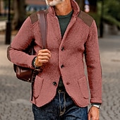 abordables suéter de la rebeca de los hombres-Hombre Pulóveres Chaqueta de Punto Vestido Suéter Chaqueta suéter Estriado Tejer Recortado De Punto Escote Chino Ropa Otoño Invierno Ejército verde Negro S M L
