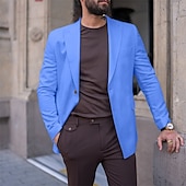 abordables Blazers pour hommes-Homme blazer Entreprise Soirée Cocktail Fête de Mariage Mode Décontractées Printemps &amp; Automne Polyester Couleur unie Bouton Poche Confortable Boutonnage Simple veste Rose Claire Jaune Rose Claire