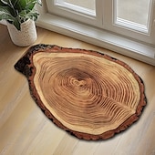 baratos Capacho-capacho tapete antiderrapante anel de árvore tronco 3d madeira log impressão área tapete tapete banho waterasorb para interior pátio ao ar livre quarto cozinha escritório