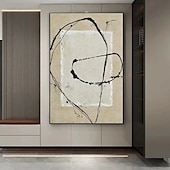 cheap Still Life Paintings-Abstract oil painting handmade Abstract Canvas Wall Art oil painting  Large modern Oil Painting on Canvas Modern White and Grey Minimalist Artwork oil painting for Bedroom Living Room Wall Art