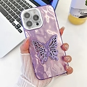 お買い得  iPhone用ケース-電話 ケース 用途 iPhone 16 Pro Max プラス iPhone 15 14 Pro Max Plus iPhone 13 Pro Max バックカバー スタンド付き カメラレンズプロテクター 耐衝撃 バタフライ 仕上げ PC